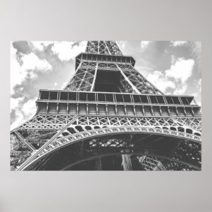 Affiches Tour Eiffel, Paris, France en noir et blanc