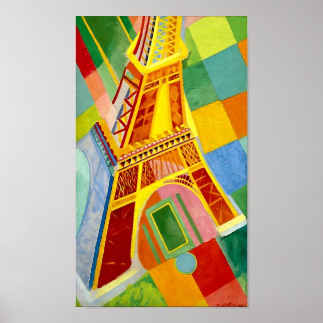 Affiches Tour Eiffel, Paris -Tableau Vintage de Delaunay (Devant)