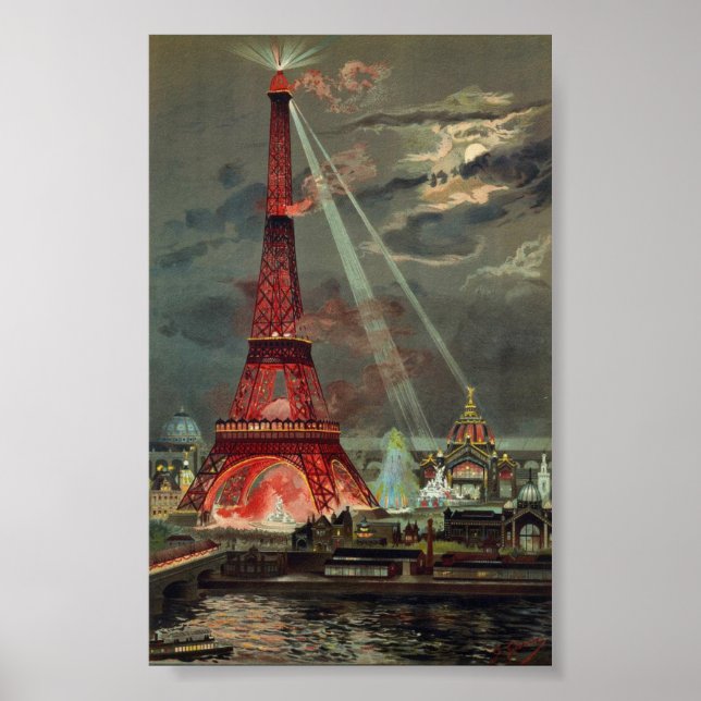 Affiches Tour Eiffel vintage Paris France (Devant)