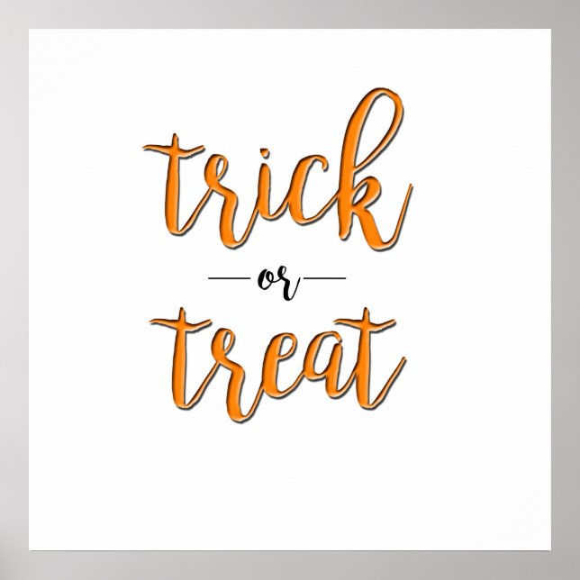 Affiches tour ou friandise halloween orange noir simple (Devant)