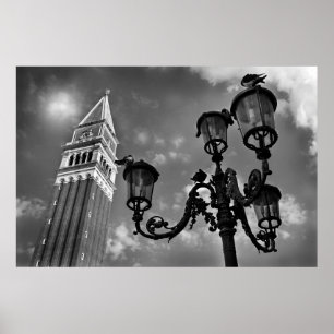 Affiches Tour San Marco de Venise et lumière de la rue