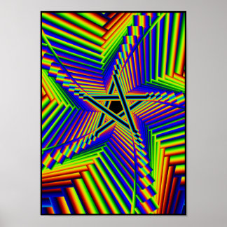 Affiches tourbillon arc-en-ciel pentacle 3