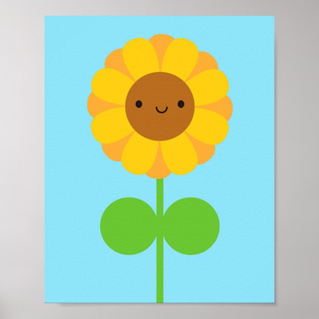 Affiches Tournesol de Kawaii (Devant)