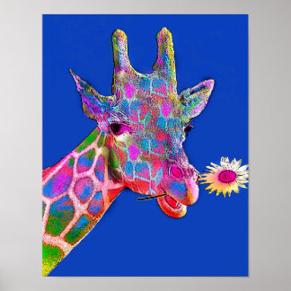 Affiches Tournesol de la Giraffe colorée