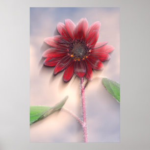Affiches Tournesol hybride soufflant au vent