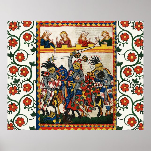 AFFICHES TOURNOI MÉDIÉVAL, COMBATTRE DES CHEVALIERS ET DES  (Devant)