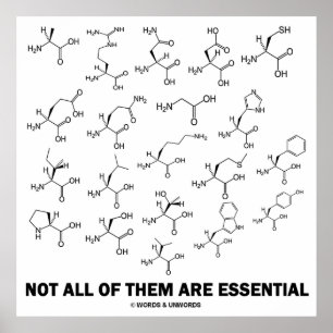 Affiches Tous Ne Sont Pas Essentiels (20 Acides Aminés)