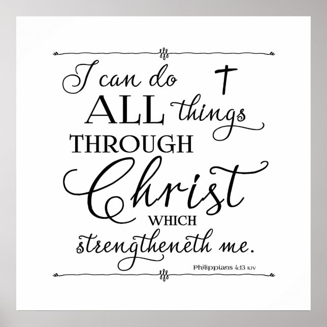 Affiches Tout par Christ - Philippiens 4:13 (Devant)