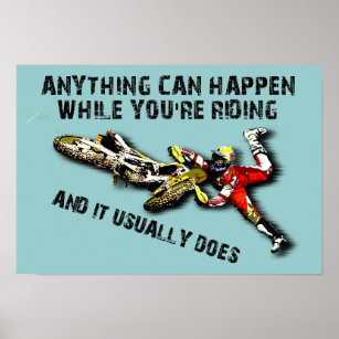 Affiches Tout peut arriver Dirt Bike Motocross Funny Post