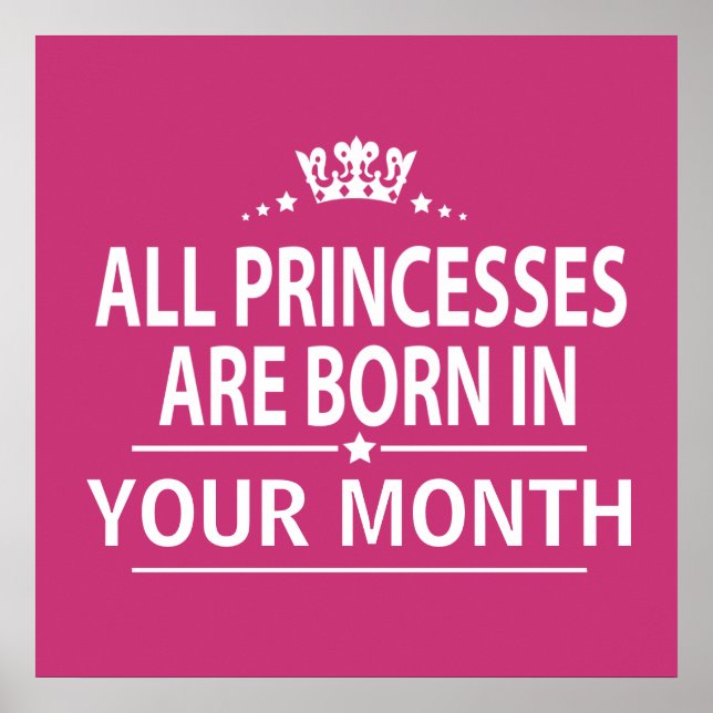 Affiches Toutes les princesses nées dans (Devant)