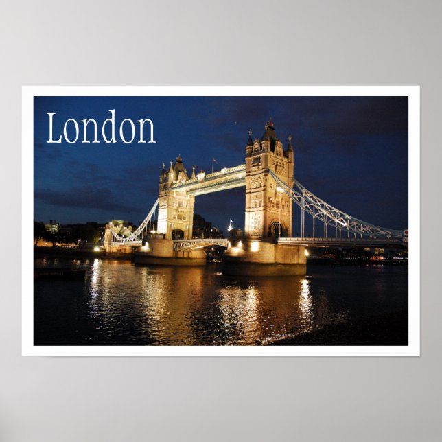 Affiches Tower Bridge à la nuit, Londres, Angleterre (Devant)