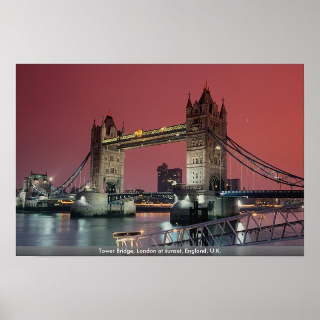Affiches Tower Bridge, London at sunset, England, U.K. (Devant)