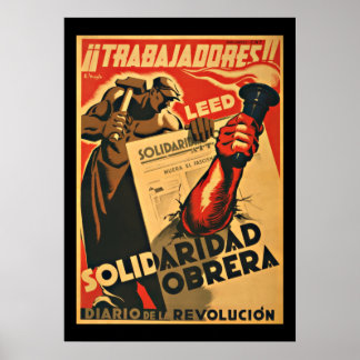 AFFICHES TRABAJADDRES ! TRAVAILLEURS - GUERRE CIVILE ESPAGN