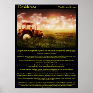 Affiches Tracteur Desiderata dans un champ de blé
