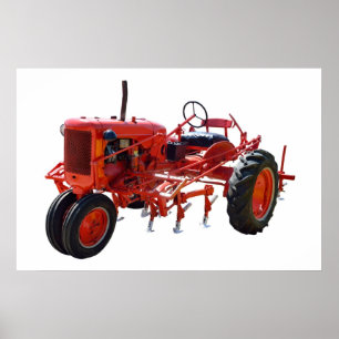 Affiches Tracteur rouge vintage