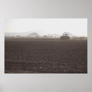 Affiches Tracteur sur le terrain