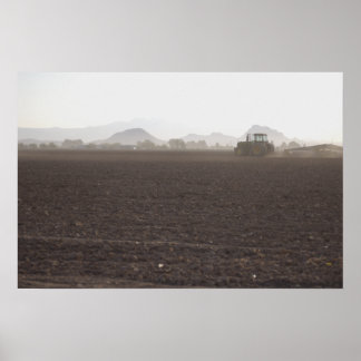 Affiches Tracteur sur le terrain