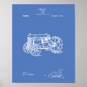Affiches Tractor 1919 Patent Art Blueprint