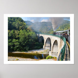 Affiches Train à vapeur sur pont