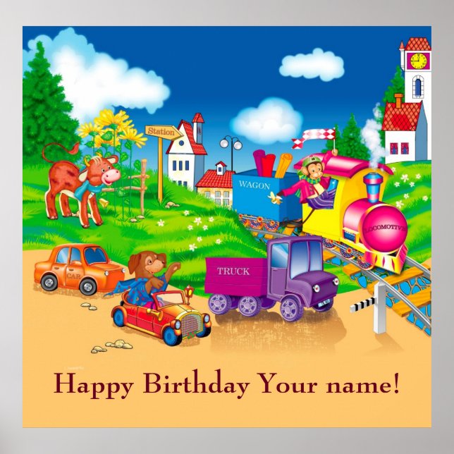 Affiches train et voiture (Devant)