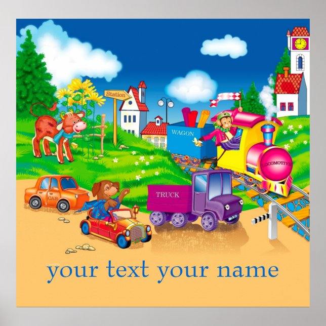 Affiches train et voiture (Devant)