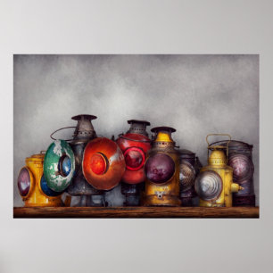 Affiches Train - Une collection de lanternes de chemin de f
