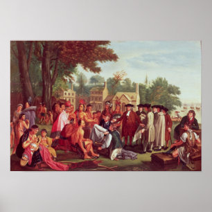 Affiches Traité de William Penn avec les Indiens en 1683