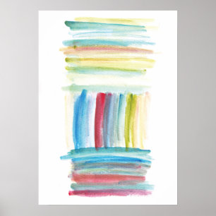 Affiches traits horizontaux verticaux peinture d'aquarelle