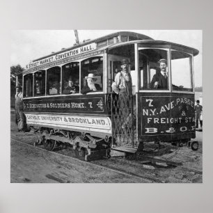 Affiches Tramway à Washington D.C., 1890. Photo ancienne