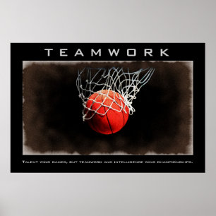 Affiches Travail d'équipe Basketball Motivation