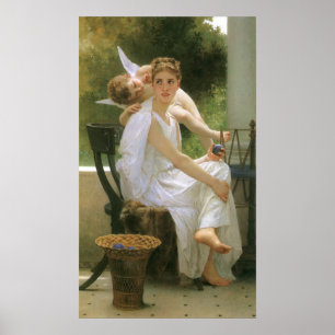 Affiches Travail interrompu par Bouguereau, Angel Portrait