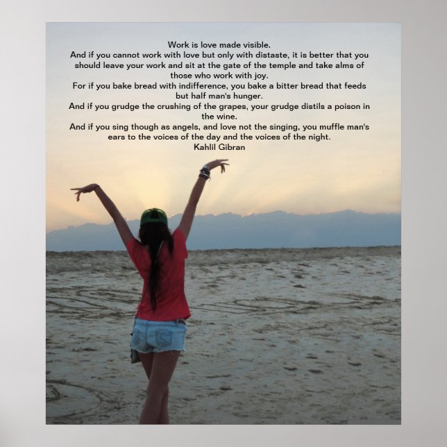 Affiches Travail par Kahlil Gibran (Devant)