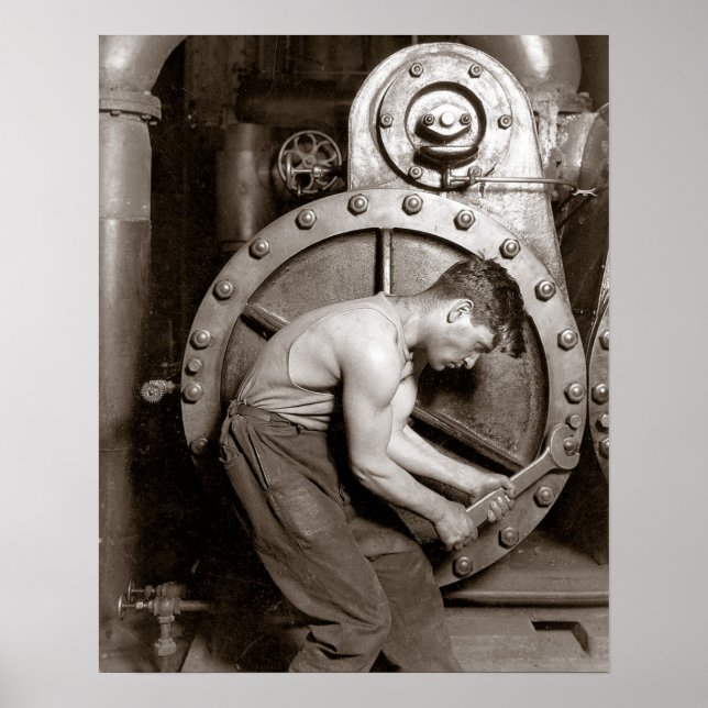 Affiches Travailleur de centrale électrique, 1920. Photo vi (Devant)