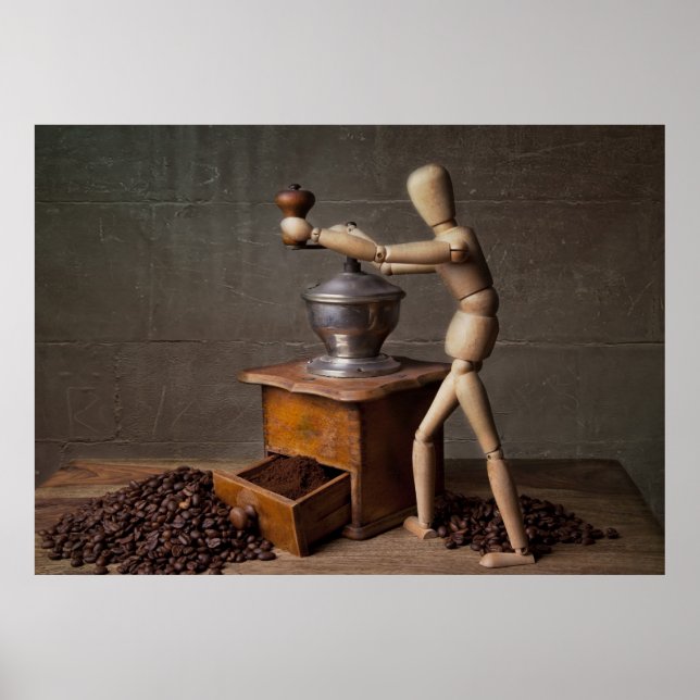 Affiches Travailleur du café (Devant)