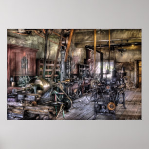 Affiches Travailleur en métal - Ceintures et poulies