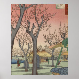 Affiches Tree Blossoms Plum Garden Woodblock japonais