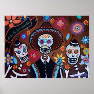 AFFICHES TRES MARIACHIS JOUR DES POSTES MORTS