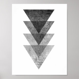 Affiches Triangles géométriques gris