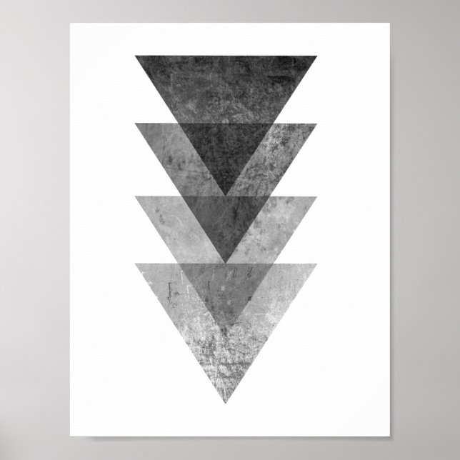 Affiches Triangles géométriques gris (Devant)