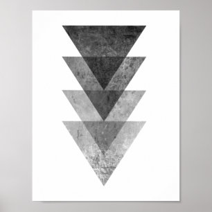 Affiches Triangles grises géométriques