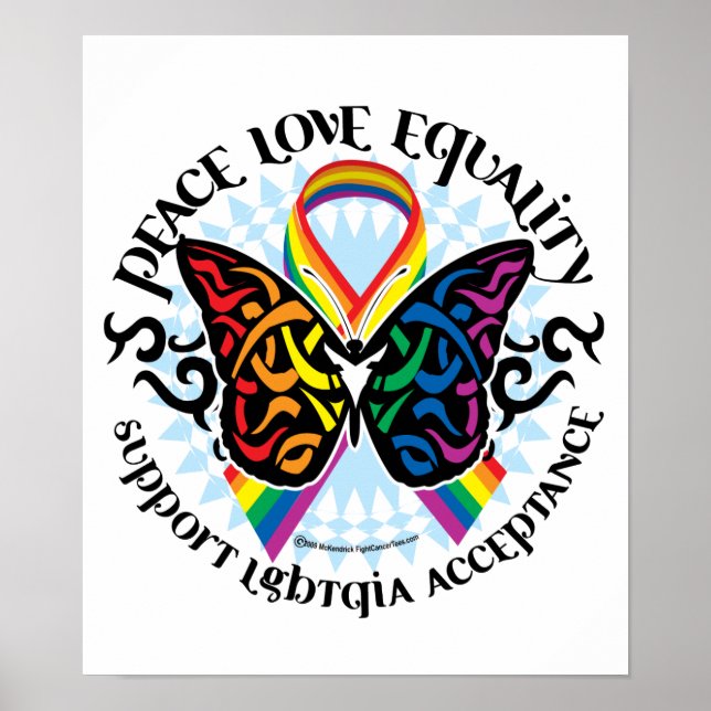 Affiches Tribal des papillons LGBTQIA (Devant)