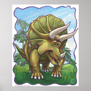 Affiches Triceratops de Cute Cadeaux d'Art & Accessoires