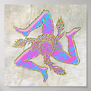 Affiches Trinacria sicilienne sur Plaster