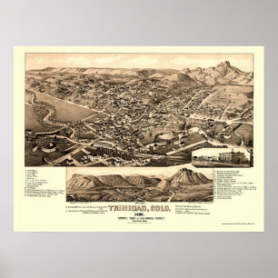 Affiches Trinidad, CO Carte panoramique - 1882