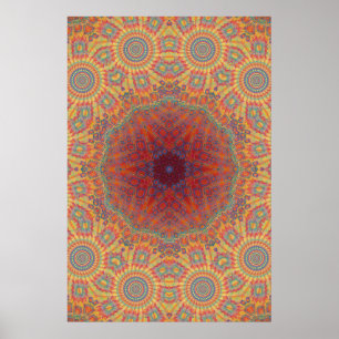 Affiches Trippy Poster: Psychedelic Radial Artwork