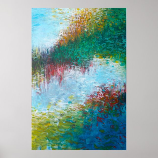 Affiches Triptych Partie 3, 16x24, peinture Abstraite Impri (Devant)