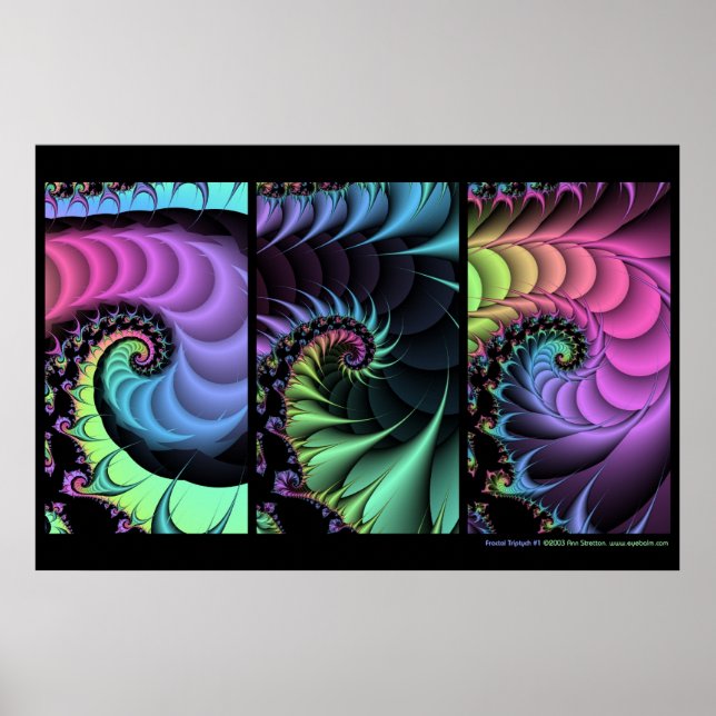Affiches Triptyque fractal n° 1 (Devant)