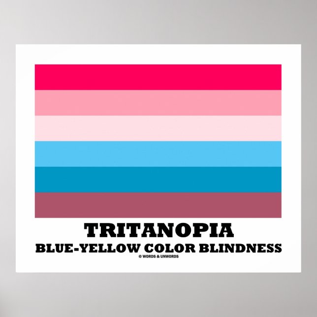 Affiches Tritanopie Bleu Jaune Couleur Éblouissement (Devant)