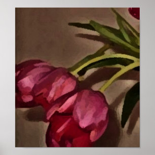 Affiches Trois beaux tulipes imprimées