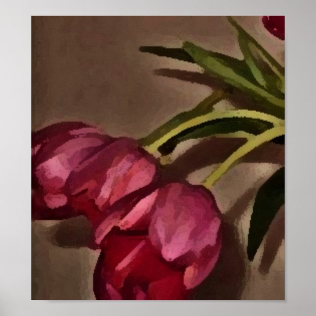 Affiches Trois beaux tulipes imprimées (Devant)